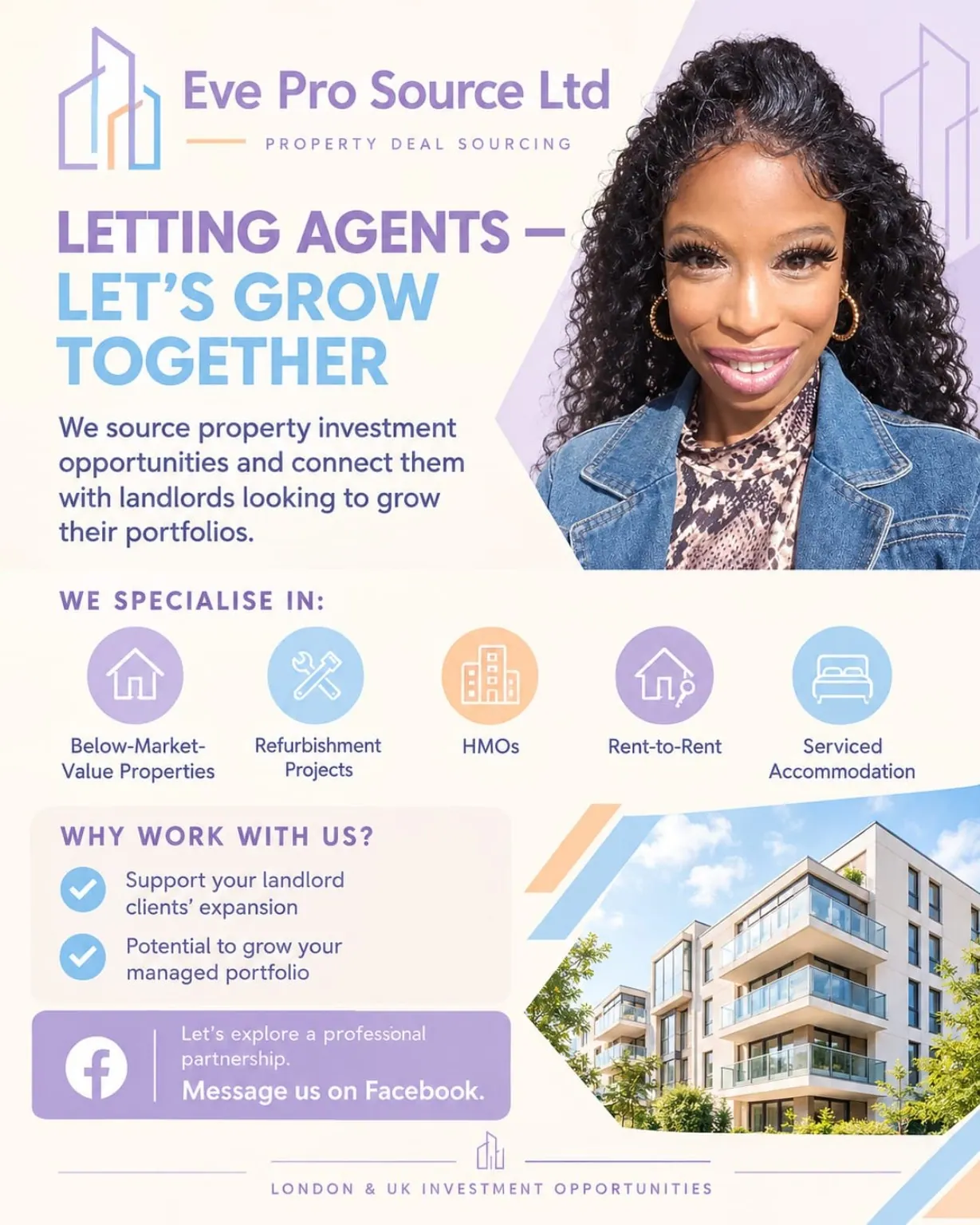 Eve Pro Source Ltd — Letting Agents, Let’s Grow Together promotional advert