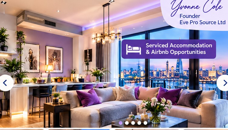 Illustrative contemporary serviced apartment lounge